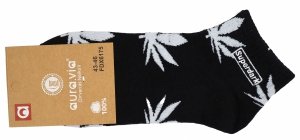 Skarpety (stopki) bawełniane z motywem liścia marihuany rozmiar 39-42 Aura.via 