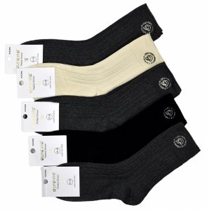 Damskie kolorowe skarpetki AuraVia–prążkowane z subtelnym haftem 35-38