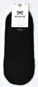Czarne Damskie skarpetki stopki z długim włosem–idealne na zimę 35-38