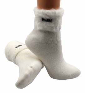 Ciepłe zimowe skarpety damskie AURAVIA WARM w kolorze śmietankowym 35-38