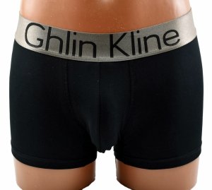 Bawełniane bokserki męskie Aura.Via – czarne z ozdobnym pasem Ghlin Kline, M