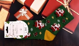 Skarpetki bożonarodzeniowe z brokatem Aura.Via–efektowny zimowy dodatek 38-41