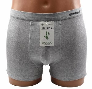 Jasnoszare bambusowe bokserki męskie Aura.Via – naturalna świeżość i styl, rozmiar 2XL