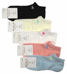 Pastelowa Elegancja - Zestaw 5 par skarpet bawełnianych damskich Mix Kolorów Rozmiar 38-41 AuraVia