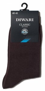 Skarpety garniturowe DIWARI Classic – czekoladowa elegancja 40-41