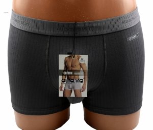 Bokserki męskie Auravia grafitowe–prążkowane, 95% bawełny, classic fit, rozmiar 6XL