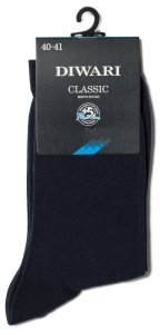 Stylowe skarpety DIWARI Classic do garnituru 40-41 Czesana bawełna-ciemnoniebieskie