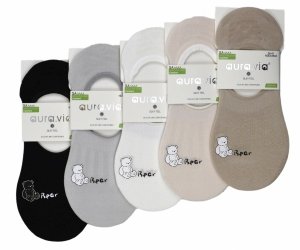 Aura.via zestaw 5 par damskich stopek invisible z uroczym misie 38-41