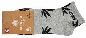 Skarpety (stopki) bawełniane z motywem liścia marihuany rozmiar 39-42 Aura.via 