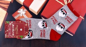 Świąteczne skarpetki Aura.Via SN9931 – bałwanki, renifery, pingwinki 38-41