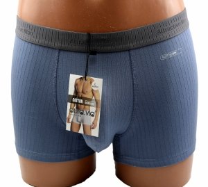 Auravia–niebieskie prążkowane bokserki męskie, 95% bawełny, rozmiar 2XL