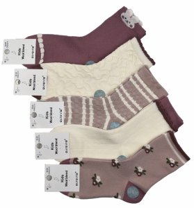 Ciepłe i pastelowe skarpety zimowe–zestaw 5 par dla dziewczynek 24-27