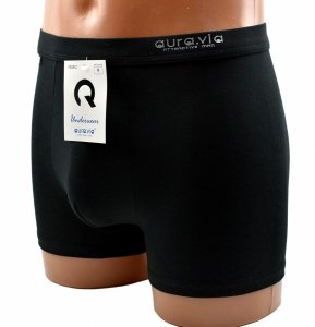 Czarne bokserki męskie Auravia–95% bawełny, gładkie i wygodne, rozmiar M