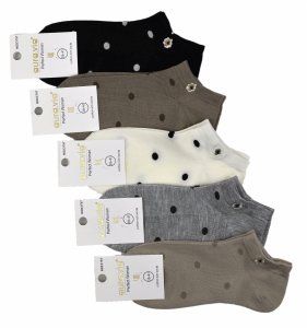 Bawełniane stopki Auravia–grochy, kwiatuszek i codzienny komfort 5 par 38-41