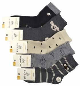 Zestaw 5 par damskich skarpet z wełny alpaki i uroczymi wzorami 38-41