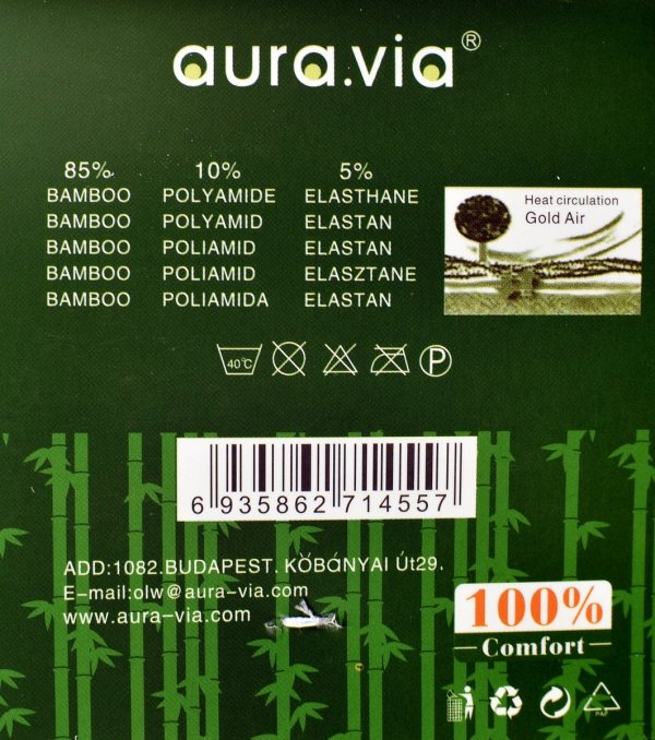 Skarpety Aura.Via z bambusa są miękkie i trwałe.