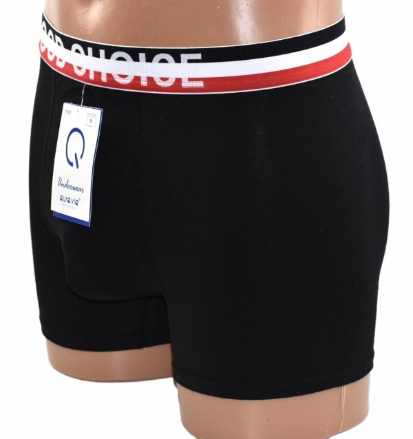 Czarne bokserki męskie Aura.Via–bawełna i szeroka gumka GOOD CHOICE, rozmiar 3XL