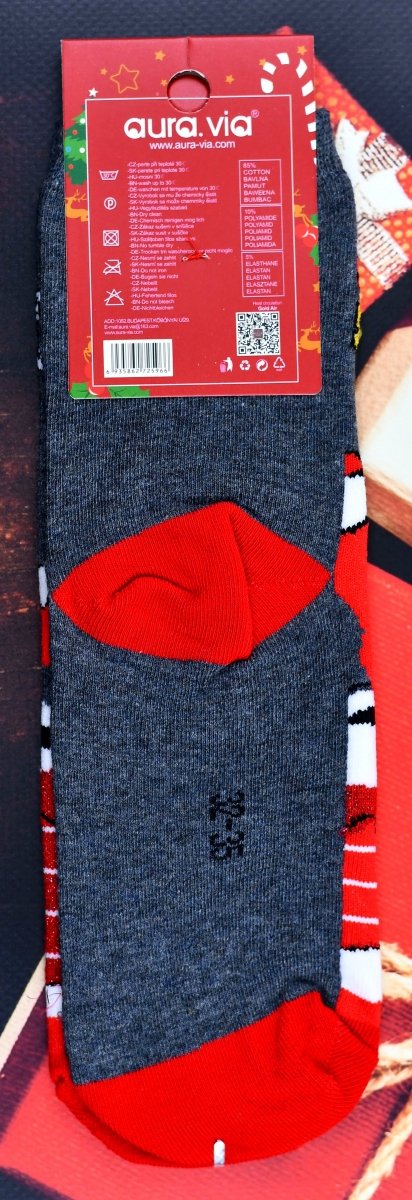 Świąteczne skarpety Aura.Via z brokatem–wyjątkowy blask na zimę 32-35