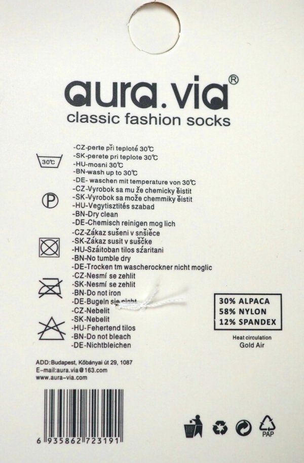 Skarpety zimowe premium delikatne 3 par35-38 AuraVia Skarpetki wełna alpaka