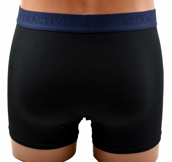Bawełniane bokserki Aura.Via ATTRACTIVE – czarne z niebieskim pasem, M