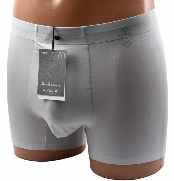 Perłowe bambusowe bokserki męskie Aura.Via–90% naturalnego komfortu, rozmiar 2XL