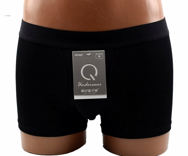 Auravia Cotton In–czarne bokserki męskie 95% bawełny, komfort, rozmiar L