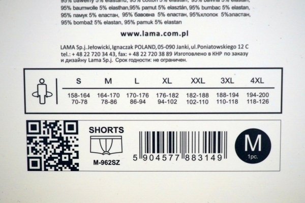 Bawełniane bokserki męskie,firmy LaMa roz 3XL