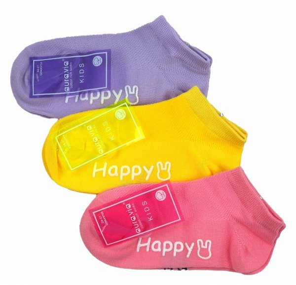 Skarpetki stopki antypoślizgowe bawełniane ABS zestaw 3 par 24-27 Aura.via