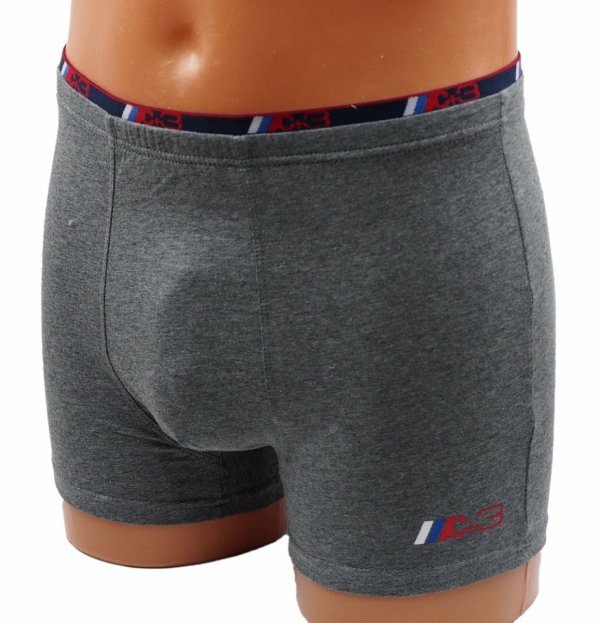 Szare bokserki męskie, jakość firmy C+3 roz XL, 95% zawartość bawełny.