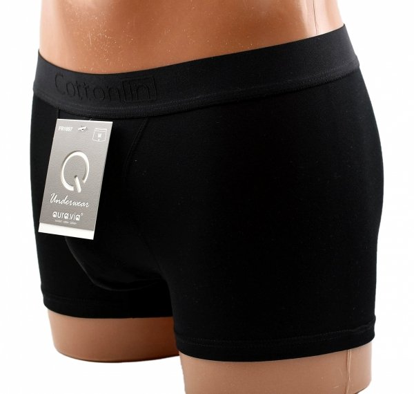 Auravia Cotton In–czarne bokserki męskie 95% bawełny, komfort, rozmiar XL