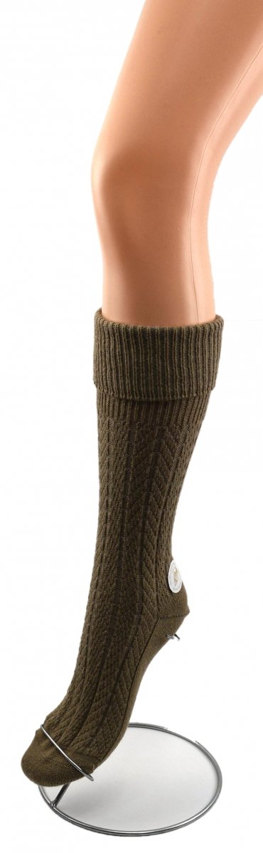 Damskie podkolanówki alpaka w odcieniu beżu – idealne na zimę 35-38