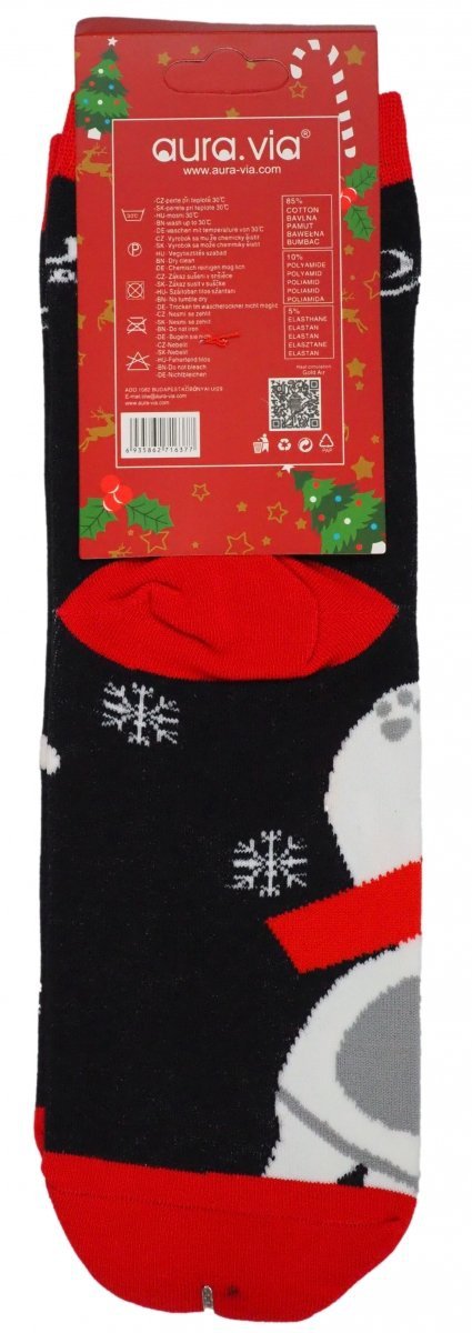 Skarpetki bawełniane, motyw świąteczny. Połyskujące elementy. Wykonane w rozmiarze 38-41 firmy Aura.Via