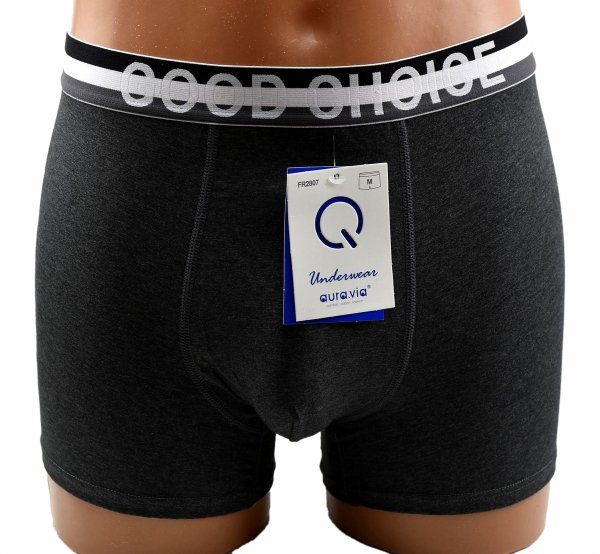 Aura.Via – ciemnoszare bokserki męskie z szeroką gumką GOOD CHOICE, rozmiar 3XL