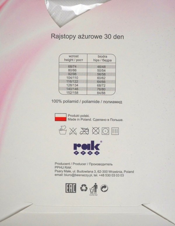 Rajstopy dziecięce Laura 30 DEN Romb roz.92/98