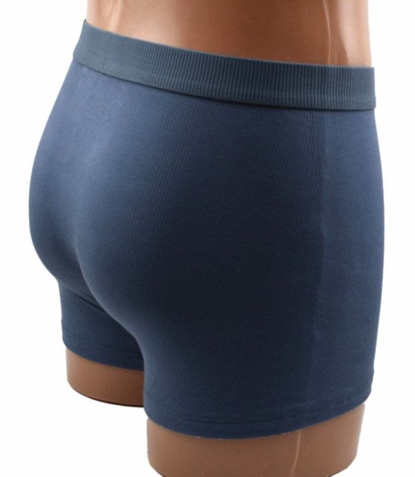 Niebieskie bambusowe bokserki męskie Comfort Pro–prążkowane, rozmiar XL