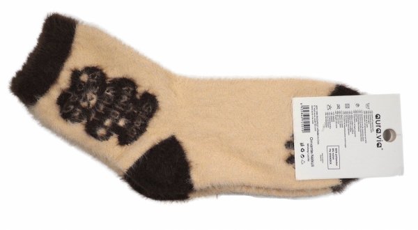Skarpety zimowe Thermo to wyjątkowe skarpetki w stonowanych kolorach, charakteryzujące się długim włosem i motywem misia. Rozmar 35-38, Model NB620.