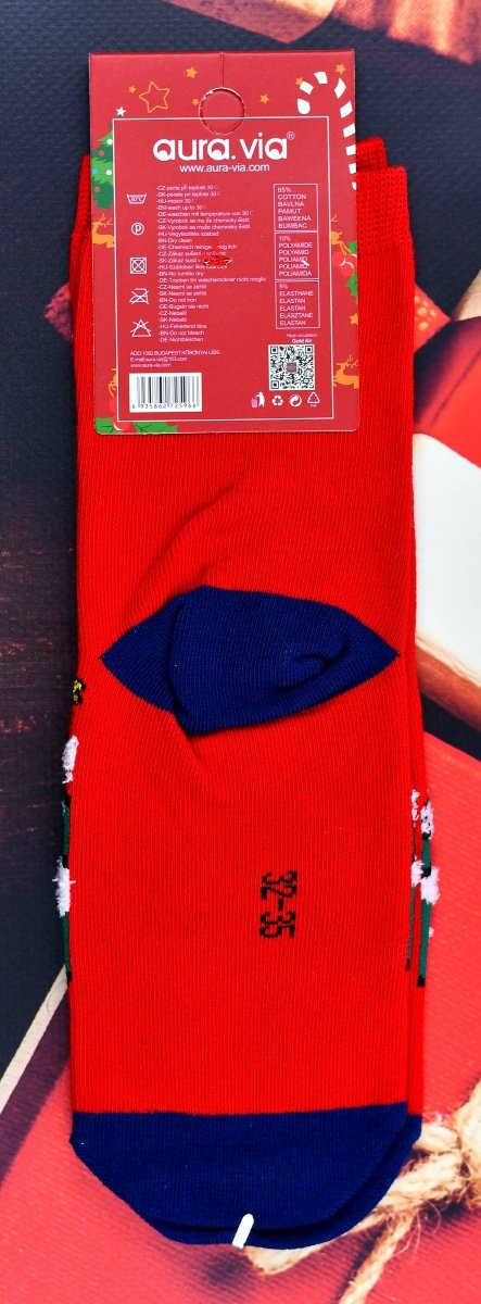 Świąteczne skarpety Aura.Via z brokatem–wyjątkowy blask na zimę 32-35