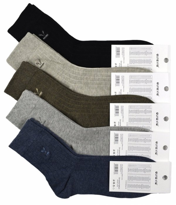 Zestaw męskich skarpet w prążki, komfort bawełny i haft VICTORY 43-46 