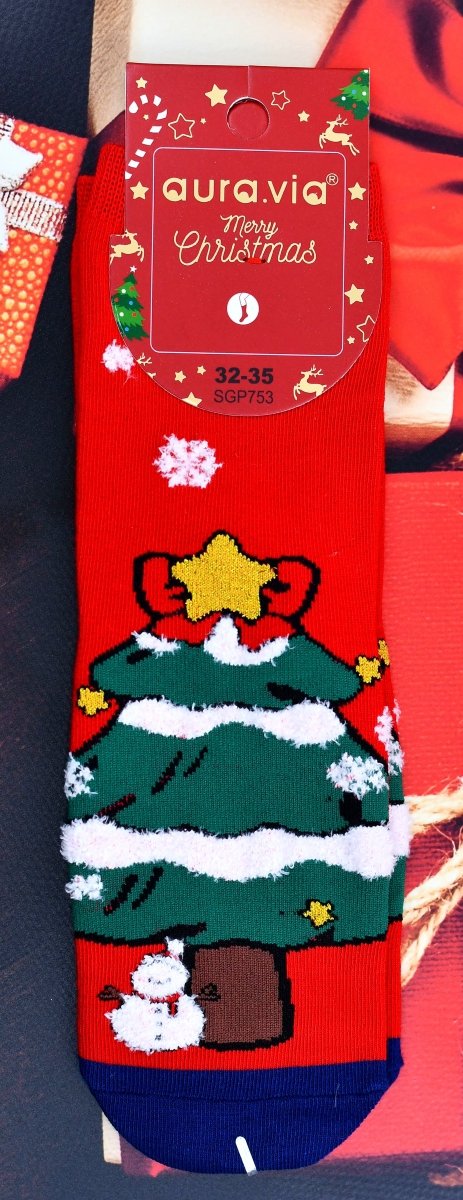 Świąteczne skarpety Aura.Via z brokatem–wyjątkowy blask na zimę 32-35