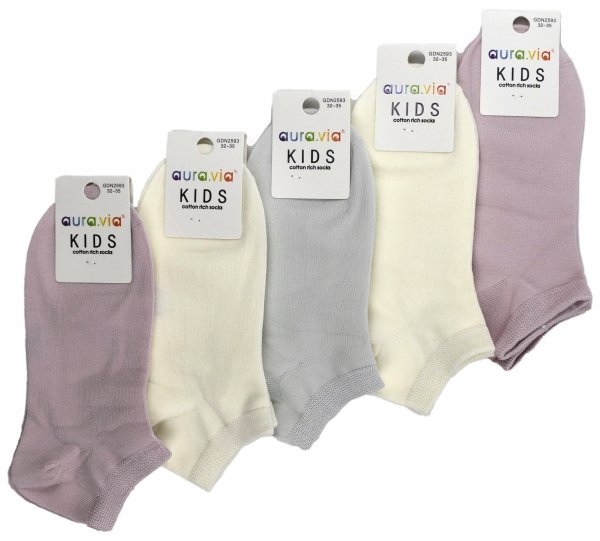 Aura Via Kids–pastelowe skarpetki, stopki dla dzieci 24-27 5 par