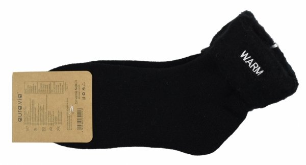 Czarne zimowe skarpety damskie WARM – puszyste, ciepłe i stylowe 38-41