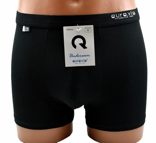 Czarne bokserki męskie Auravia–95% bawełny, gładkie i wygodne, rozmiar 2XL