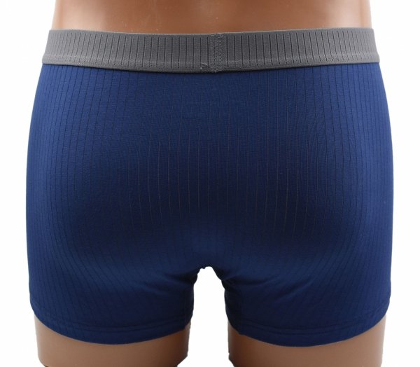 Prążkowane bokserki Auravia–niebieskie, classic fit, płaskie szwy, rozmiar 5XL