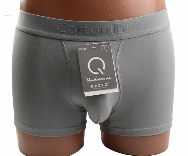 Wygodne bokserki jasnoszare Auravia–miękka bawełna 95%, rozmiar L