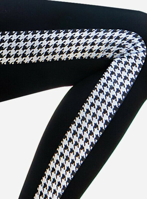 Włoskie legginsy damskie z wysokim stanem – eleganckie, kryjące i bardzo elastyczne. Lampasy w pepitkę wysmuklają, a bezszwowa konstrukcja gwarantuje wygodę. Model do pracy, na wyjście i codzienne spacery.