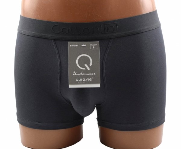 Auravia Cotton In – grafitowe bokserki męskie 95% bawełny, rozmiar L