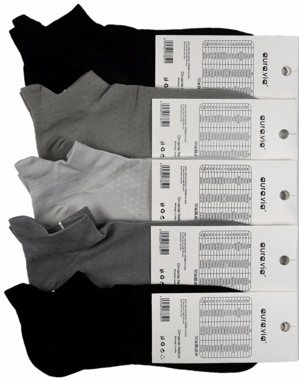 Męskie stopki bawełniane AuraVia–zestaw 5 par z elastycznym ściągaczem 43-46