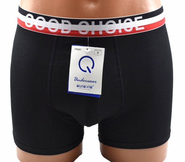 Czarne bokserki męskie Aura.Via–bawełna i szeroka gumka GOOD CHOICE, rozmiar 3XL