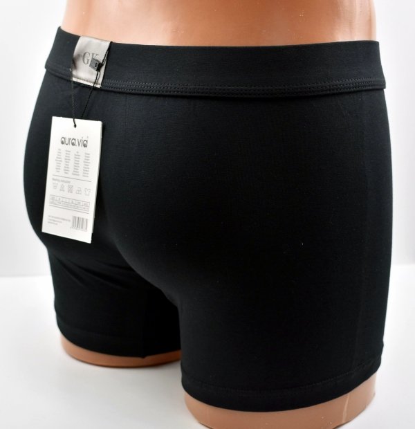 Bokserki męskie czarne gładkie komfortowe–bawełna 95%,rozmiar L