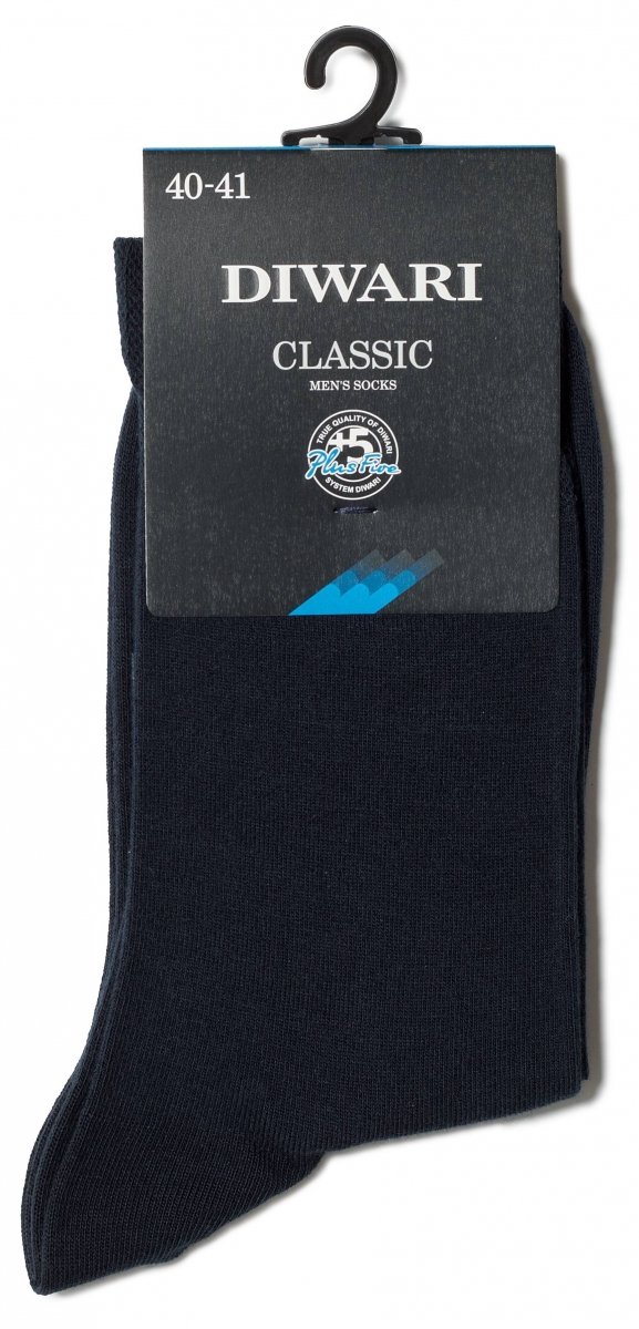 Stylowe skarpety DIWARI Classic do garnituru 40-41 Czesana bawełna-ciemnoniebieskie